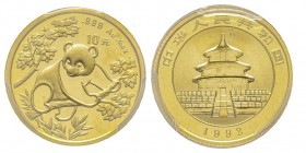 10 Yuan, 1992, AU 3.11 g. 999‰
Ref : KM#392, PAN-171B
Conservation : PCGS MS69 Small Date