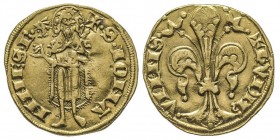 Humbert II 1333-1349
Florin d’or au type florentin, AU 3.33 g. Avers : Saint Jean Baptiste debout. Dauphin. Revers : H en début de légende. Fleur de...