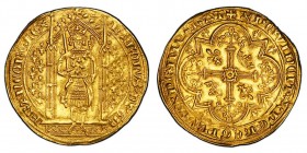Charles V 1364-1380 
Franc d’or à pied, ND, AU 3.79 g. Ref : Dup. 360, Ciani 457, Fr. 284 Conservation : Superbe