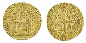 Charles V 1364-1380 
Franc à pied, avril 1365, AU 3.79 g.
Ref : Dup. 360a, Ci. 457a, Fr. 284 Conservation : PCGS MS64. Magnifique. FDC