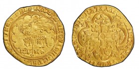 Charles VI 1380-1422
Agnel d’or, Paris, mai 1417, AU 2.55 g. Ref : Dup. 372v, Laf. 380, Ciani 496, Fr. 290 Conservation : PCGS MS63