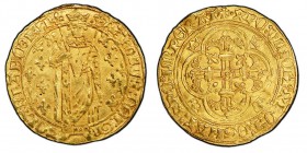 Charles VII le Victorieux 1422-1461 
Royal d’or, Tours, 2e émission, 1431, AU 3.74 g. Ref : Dup 455a, Ciani 626 var, Fr. 303
Conservation : PCGS AU58...