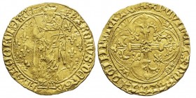 Charles VII le Victorieux 1422-1461 
Royal d’or, Chinon, AU 3.76 g. Ref : Dup 455c, Ciani 626 var, Fr. 303 Conservation : TTB