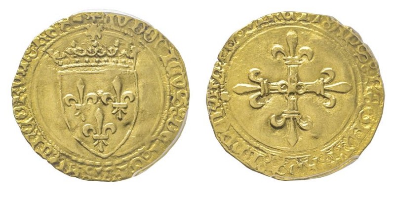Louis XI 1461-1483
Ecu d’or au soleil, AU 3.38 g. Ref : Dup. 544a, Fr. 314 Conse...