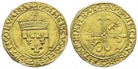 François Ier 1515-1547
Écu d’or au soleil, Lyon, 1e émission (janvier 1515), point 12ème, 2ème type, AU 3.40 g.
Ref : Dup. 771, Ciani 1071, Fr. 34...