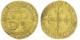 François Ier 1515-1547
Écu d’or au soleil du Dauphiné, Cremieu 1er type, AU 3.3 g. Ref : Dup. 782, Fr. 354
Conservation : Superbe