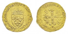 François Ier 1515-1547
Écu d’or au soleil, 11ème type, (14 janvier 1540), Tours , AU 3.3 g. Ref : Dup. 880
Conservation : PCGS AU58
