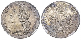Louis XV 1715–1774
1/5 Écu au bandeau, Paris, 1741 A, AG 5.89 g. Ref : G. 299
Conservation : NGC MS61.
Superbe exemplaire