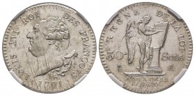 Convention 1792-1795 
30 Sols, Paris, 1791 A, AG 9.98 g.
Ref : G. 39
Conservation : NGC MS62. Superbe monnaie
