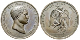 Premier Empire 1804-1814
Médaille, 1809, bataille de Wagram, AE 39.52 g. 42 mm par Manfredini
Avers : NAPOLEO MAGNVS GAL IMP IT REX P F AVG INVICTVS T...