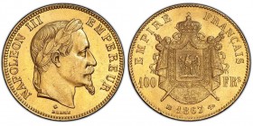 Second Empire 1852-1870
100 Francs, Strasbourg, 1867 BB, AU 32.25 g.
Ref : G.1136, Fr. 581
Conservation : PCGS MS63
Quantité : 2807 exemplaies. Le pl...