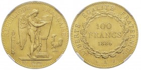 Troisième République 1870-1940
100 Francs, Paris, 1886 A, AU 32.25 g.
Ref : G.1137, Fr. 590
Conservation : NGC MS64. FDC