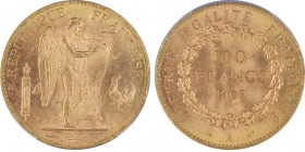 Troisième République 1870-1940
100 Francs, Paris, 1909 A, AU 32.25 g.
Ref : G.1137a, Fr. 553
Conservation : PCGS MS64
