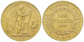Troisième République 1870-1940
100 Francs, Paris, 1911 A, AU 32.25 g.
Ref : G.1137a, Fr. 590
Conservation : PCGS MS64