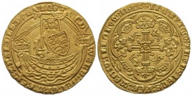 Edward III 1327-1377
Noble (Six Shillings and Eight Pence), London, 1361-69, AU 7.71 g.
Ref : S.1503
Conservation : Superbe