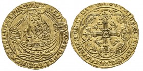Edward III 1327-1377
Noble (Six Shillings and Eight Pence), London, 1361-69, AU 7.70 g.
Ref : S.1503
Conservation : infime rayure au revers sinon FDC