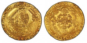Edward III 1327-1377
Noble (Six Shillings and Eight Pence), London, 1361-69, AU 7.71 g.
Ref : S. 1490
Conservation : Superbe