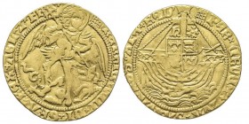 Henry VIII 1509-1547 
Angel d'or, ND, AU 4.25 g. 
Ref : Sear 2300, Fr.158
Conservation : TTB. Rare
