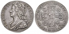 George II 1727 1760
Crown, London,1736, Young Bust, NONO, AG 29.99 Ref : Seaby 3686. Dav. 1347
Conservation : Superbe