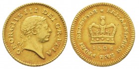 George III 1760-1820
1/3 Guinea 1806, AU 2.76 g. Ref : S.3740
Conservation : TTB