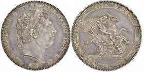 George III 1760-1820
Crown, 1818 LIX, AG 28.2 g.
Ref : Seaby 3787, KM#675
Conservation : NGC MS 61