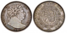 George III 1760-1820
Halfcrown, 1816, plain edge, AG 14.15 g.
Ref : Seaby 3788, KM#667, Bull 2088 (615)
Conservation : NGC PROOF 65
