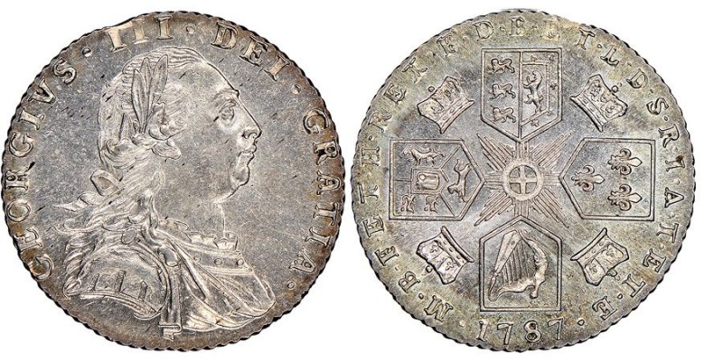 George III 1760-1820
6 pence, 1787, AG 2.99 g.
Ref : Seaby 3748, KM#619
Conserva...