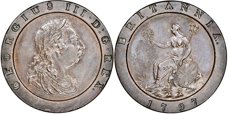George III 1760-1820
2 Pence, SOHO, 1797, Cu 56.49 g.
Ref : Seaby 3776, KM#619
C...
