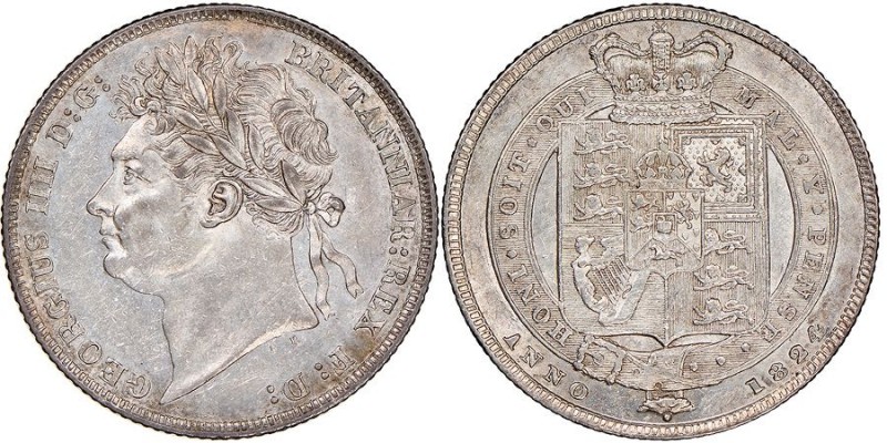 George IV 1820-1830
Shilling, 1824, AG 5.65 g.
Ref : Seaby 3811, KM#687
Conserva...