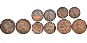 George IV 1820-1830
Lot de 5 pieces :
1/2 Penny, 1826, Cu 9.35 g. / Seaby 3824 / rayures sinon Superbe
1/2 Penny, 1827, Cu 9.35 g./ Seaby 3824 / NGC A...