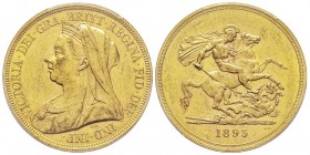 Victoria 1837-1901
5 Pounds, 1893, AU 40 g.
Ref : Spink 3872, Fr. 394a
Conservation : PCGS AU58