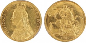 Victoria 1837-1901
2 Pounds, 1887, AU 16 g.
Ref : Spink 3865, Fr. 391
Conservation : PCGS MS62