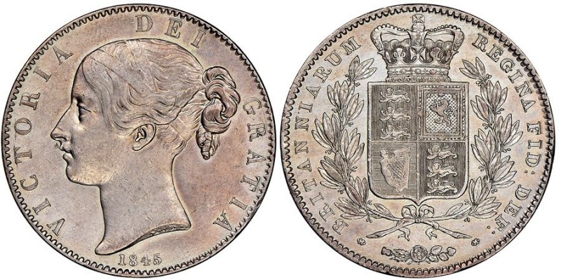 Victoria 1837-1901
Crown, 1845, Cinquefoil edge, AG 28.12 g.
Ref : Seaby 3882
Co...