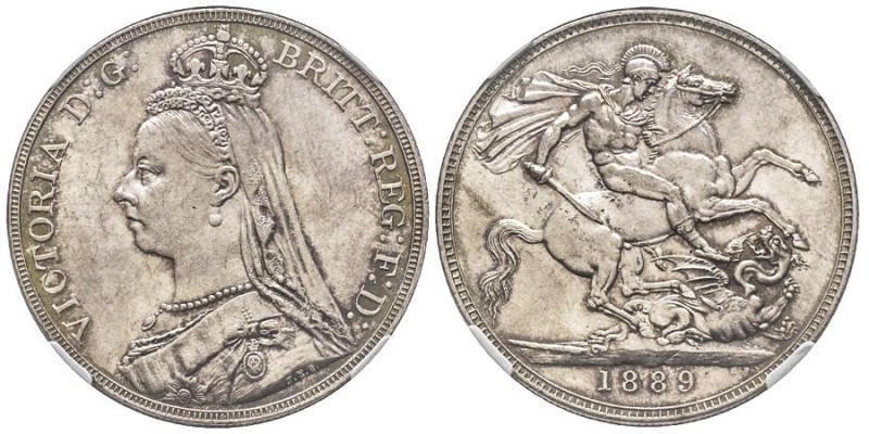 Victoria 1837-1901
Crown, 1889, AG 28.35 g.
Ref : Seaby 3921, KM#765
Conservatio...