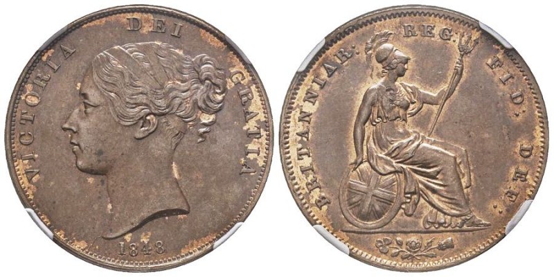 Victoria 1837-1901
Penny, 1848, Cu 18.91 g.
Ref : Seaby 3948, KM#739
Conservatio...