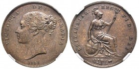 Victoria 1837-1901
Penny, 1853, Cu 19.13 g.
Ref : Seaby 3948, KM#739
Conservation : NGC MS 63 BN