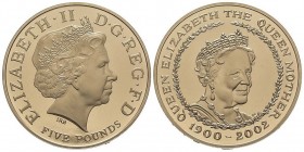 5 Pounds Proof "The Queen Mother", 2002, AU 40 g. 917‰
Quantité : 3000 ex. / Certificate 1226
Conservation : PROOF, dans son coffret d'origine