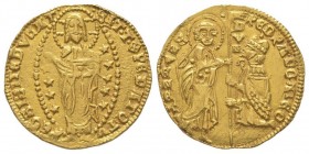 Achaia
Roberto D'Angio, Tarente 1346-1364 
Imitation d'un Zecchino, ND, AU 3.51 g. 
Ref : Fr. 38a
Conservation : TTB/SUP