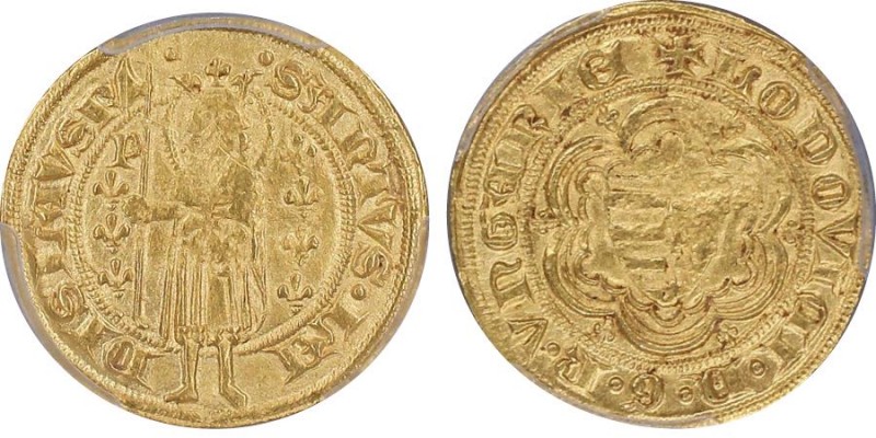 Hungary
Ludwig I the Great 1342-1382
Gulden, AU 3.55 g. Ref : Fr. 5, Huszar 514 ...