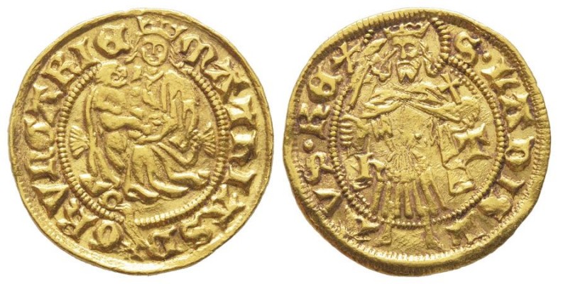 Hungary, Matthias Corvinus 1458-1490 
Gulden, Kremnitz, AU 3.55 g. Ref : Fr. 22,...