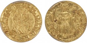 Hungary, Matthias Corvinus 1458-1490 
Gulden, Körmöcbánya (Kremnica), AU 3.47 g. 
Ref : Fr. 22, Huszar 686, K-P ★
Conservation : PCGS MS63.