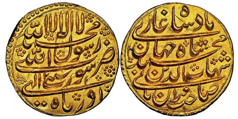 Moghul Empire 
Shah Jahan I, AH 1037-1068 (1628-58)
Mohur, Ahamabad, AH 1038 / 2...