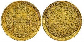 Mir Usman Ali Khan 1911-1948
1/2 Ashrafi, AH 1329//44, (1911-1924), AU 5.57 g. 
Ref : Fr. 1166
Conservation : NGC MS 62