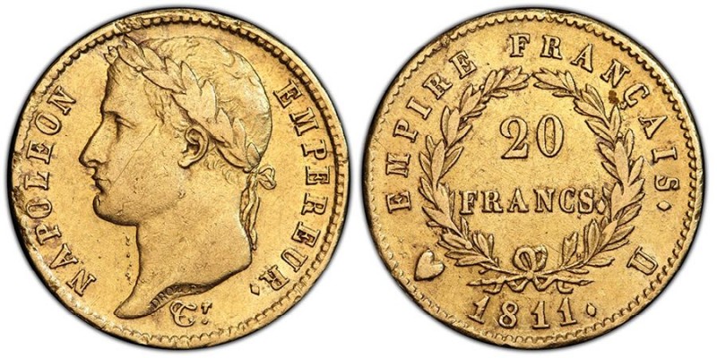 Département de l'Éridan 1802-1814
20 Francs, Turin, 1811 U, AU 6.45 g.
Ref : G. ...