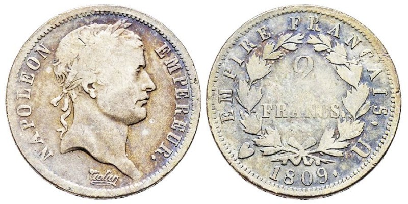 Département de l'Éridan 1802-1814
2 Francs, Turin, 1809 U, AG 9.85 g.
Ref : G. 5...