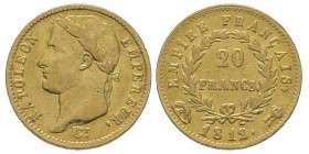 Département du Tibre (ou de Rome) 1808-1814
20 Francs, Rome, 1812, AU 6.45 g.
Ref : G.1025, Pag 92, Fr. 519
Conservation : TTB-SUP