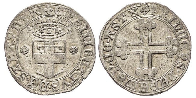 ASTI 
Emanuele Filiberto 1538-1580, Conte di Asti
Doppio Grosso, ND, Mi 2.68 g.
...