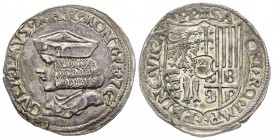 CASALE
Guglielmo II Paleologo 1494-1518
Testone, AG 9.37 g.
Ref : MIR 185 (R), Biaggi 927 Conservation : Superbe. Rare