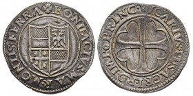 CASALE
BONIFACIO II PALEOLOGO 1518-1530
Testone, AG 8.26 g.
Ref : MIR 216 (R), CNI 9/19, Biaggi 967
Conservation : Superbe. Rare