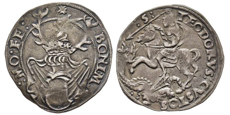 CASALE
BONIFACIO II PALEOLOGO 1518-1530
Cornuto, AG 5.12 g.
Ref : MIR 220 (R), C...